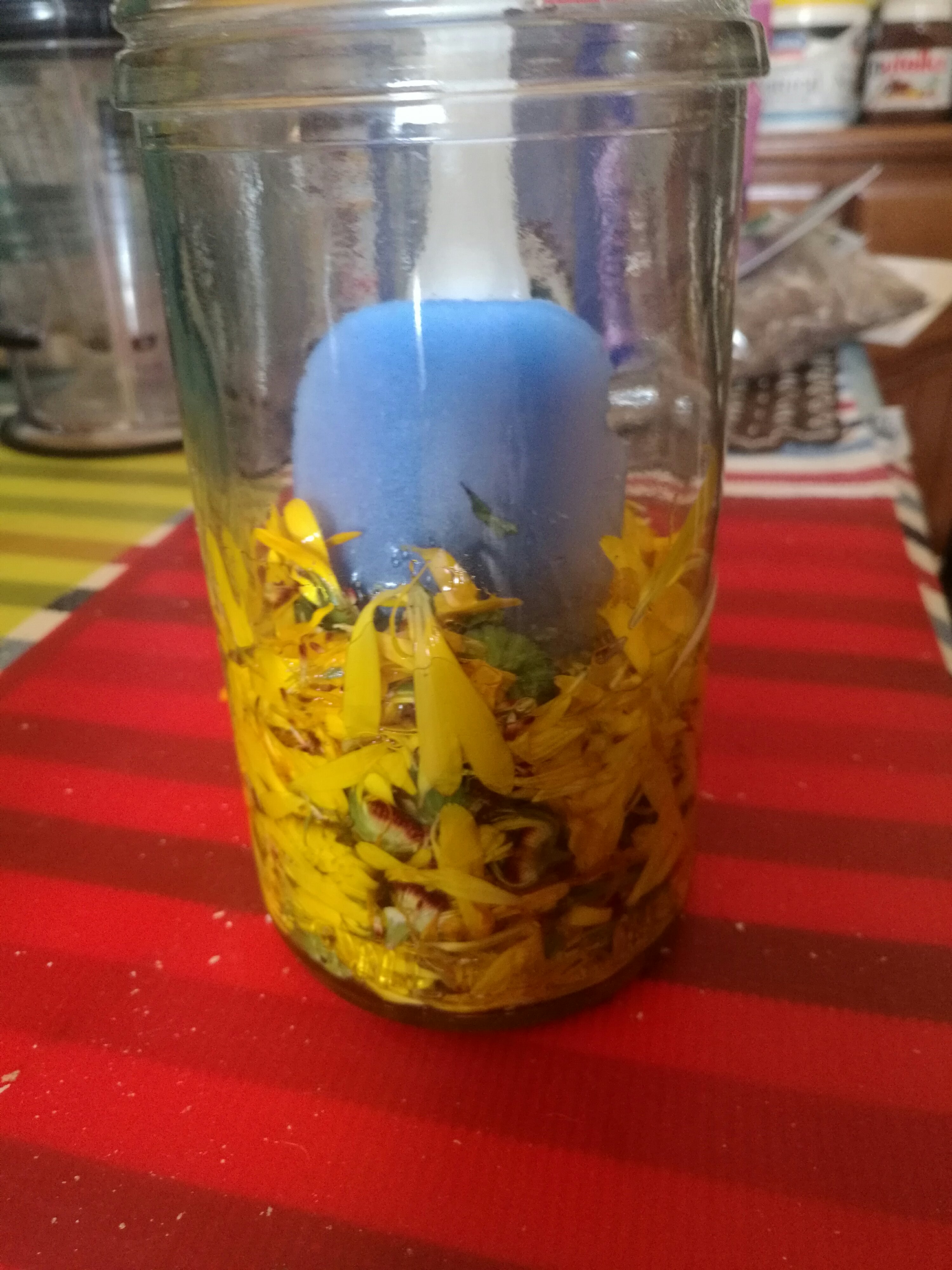 Stir to release trapped air