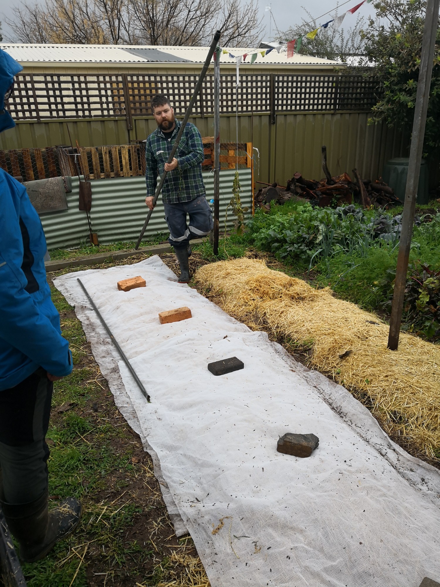 Cover with straw or wood chips, then protect that