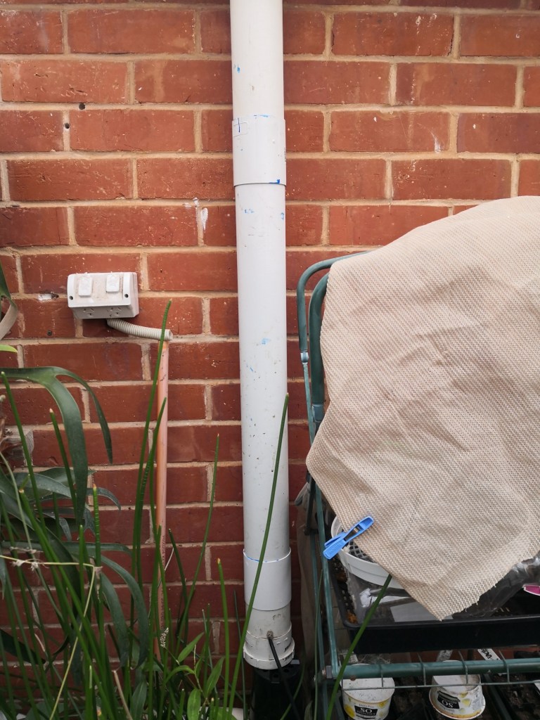 The extended pipe plus tap. 