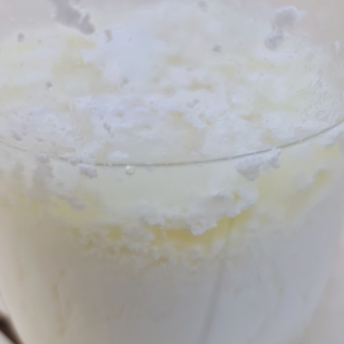 Curds and whey separate after a couple of days.