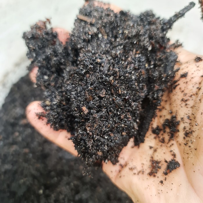 The result from the bucket that was mixed.