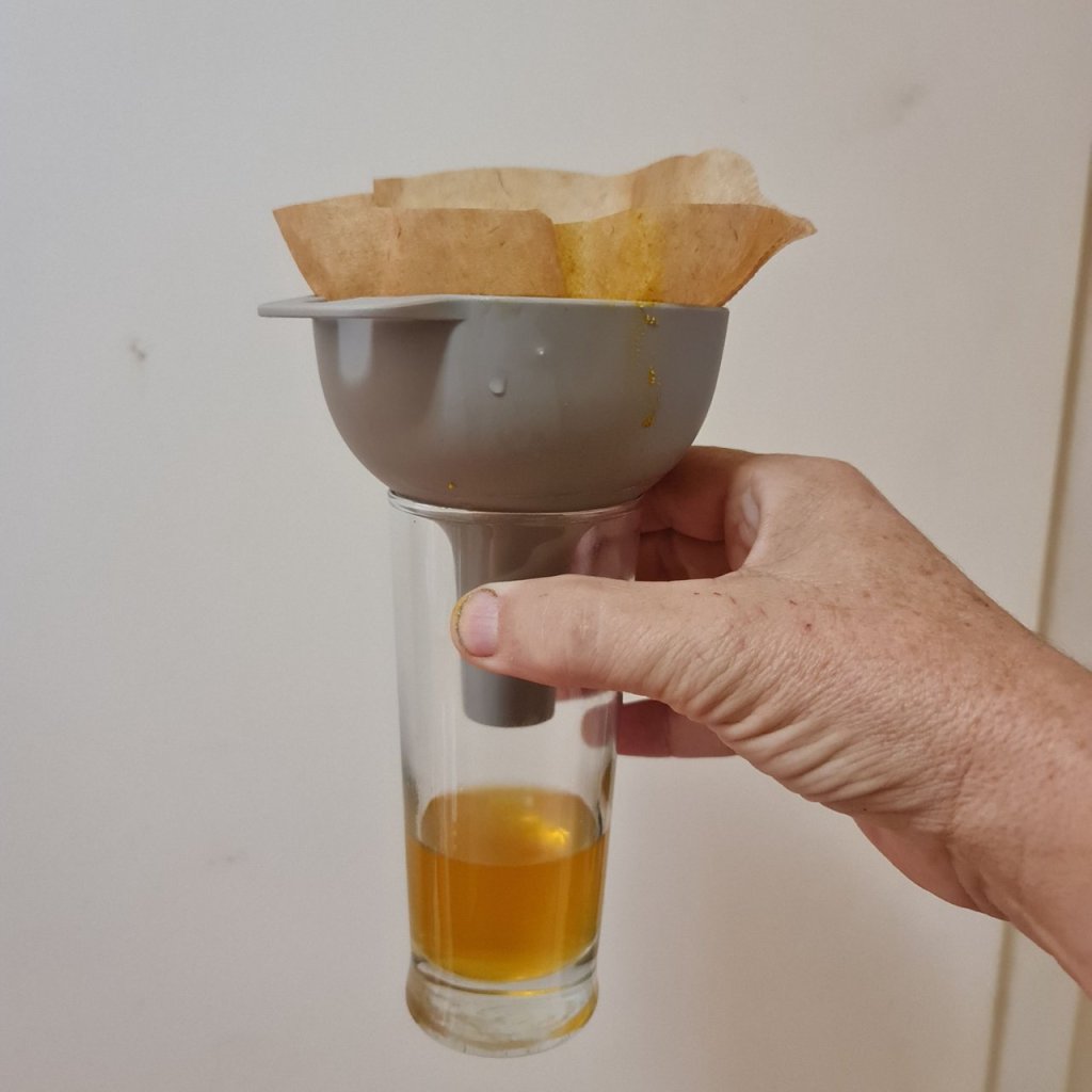 There's a lot of sludge, so filter well. A coffee filter is great for this purpose.