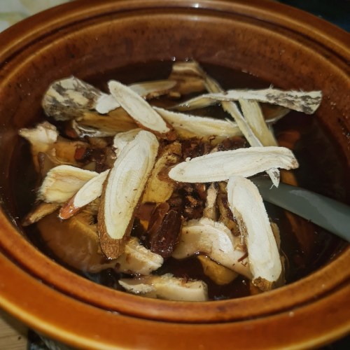 Add your hard, woody material.