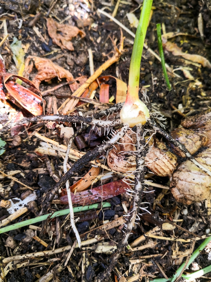 New roots coming from the bud.