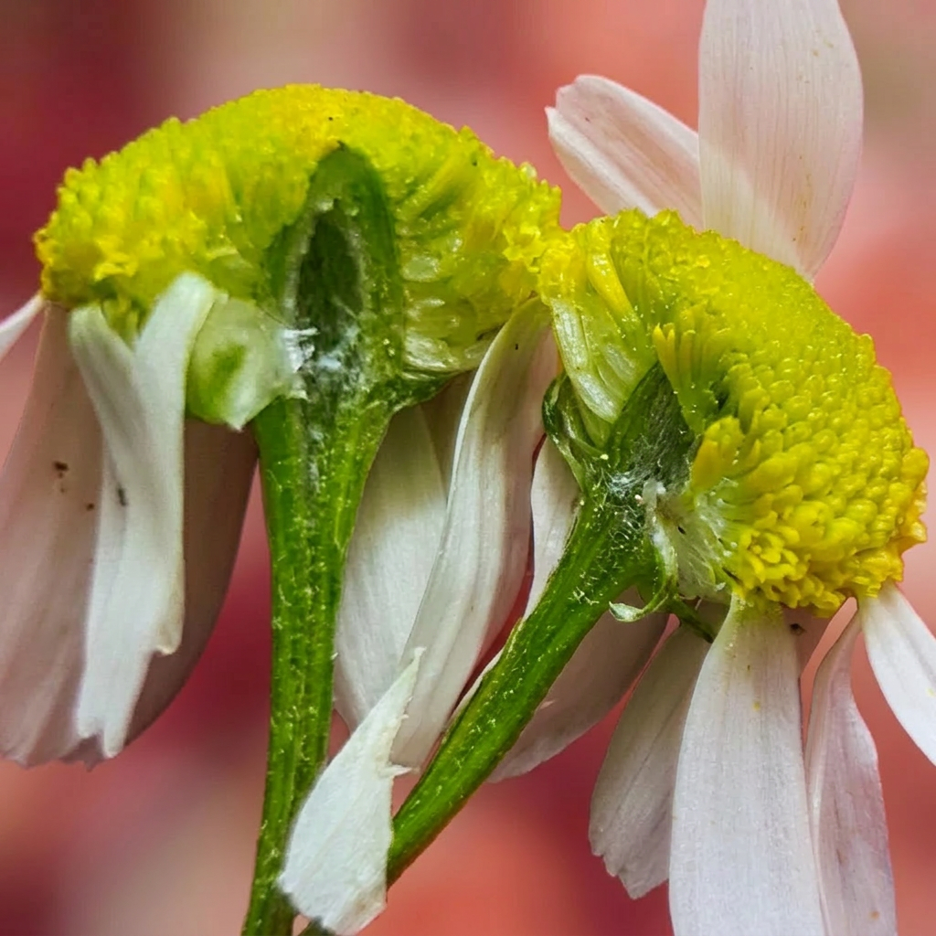 The easiest way to tell Roman and German Chamomile apart is that German Chamomile has a hollow head. 